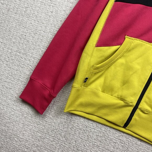 Y2K Volcom Color Blocks Hoodie Skateboards Punk Emo Women Sz L Pink / Yellow - Picture 5 of 16